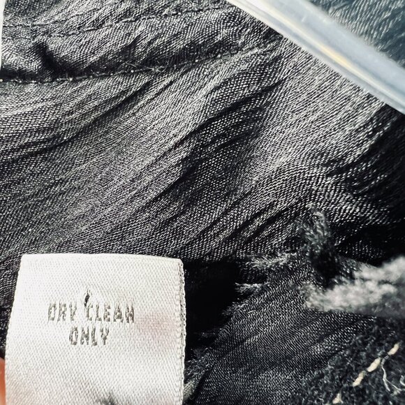 Chicos Womens Wool‎ Jacket Large Black Military Minimalist Structured Outerwear - Picture 5 of 8